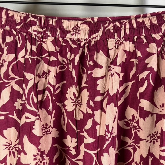 Patrons of Peace Floral Maxi Skirt in Burgundy and Cream - Picture 5 of 13